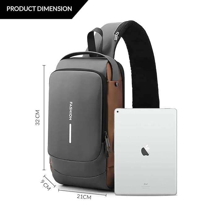 Crossbody Sling Bag for Men Women, Anti-Theft Fashion Chest Bag with Usb Charging Port, Messenger Bags, Waterproof Casual Shoulder Bag - Mr Urban Choices