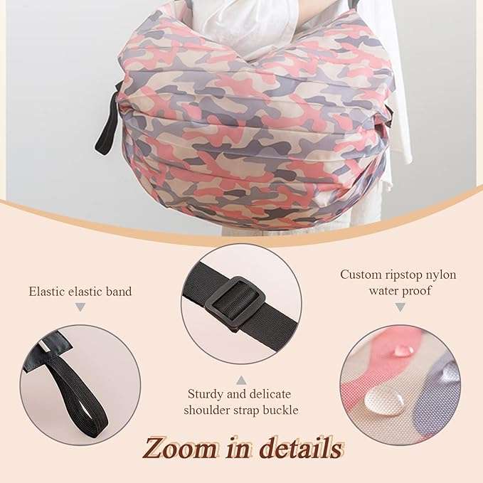 Foldable Shopping Bag Portable Large Capacity Reusable Grocery Bag Daily Commuting Picnic Camping Storage Bag - Mr Urban Choices