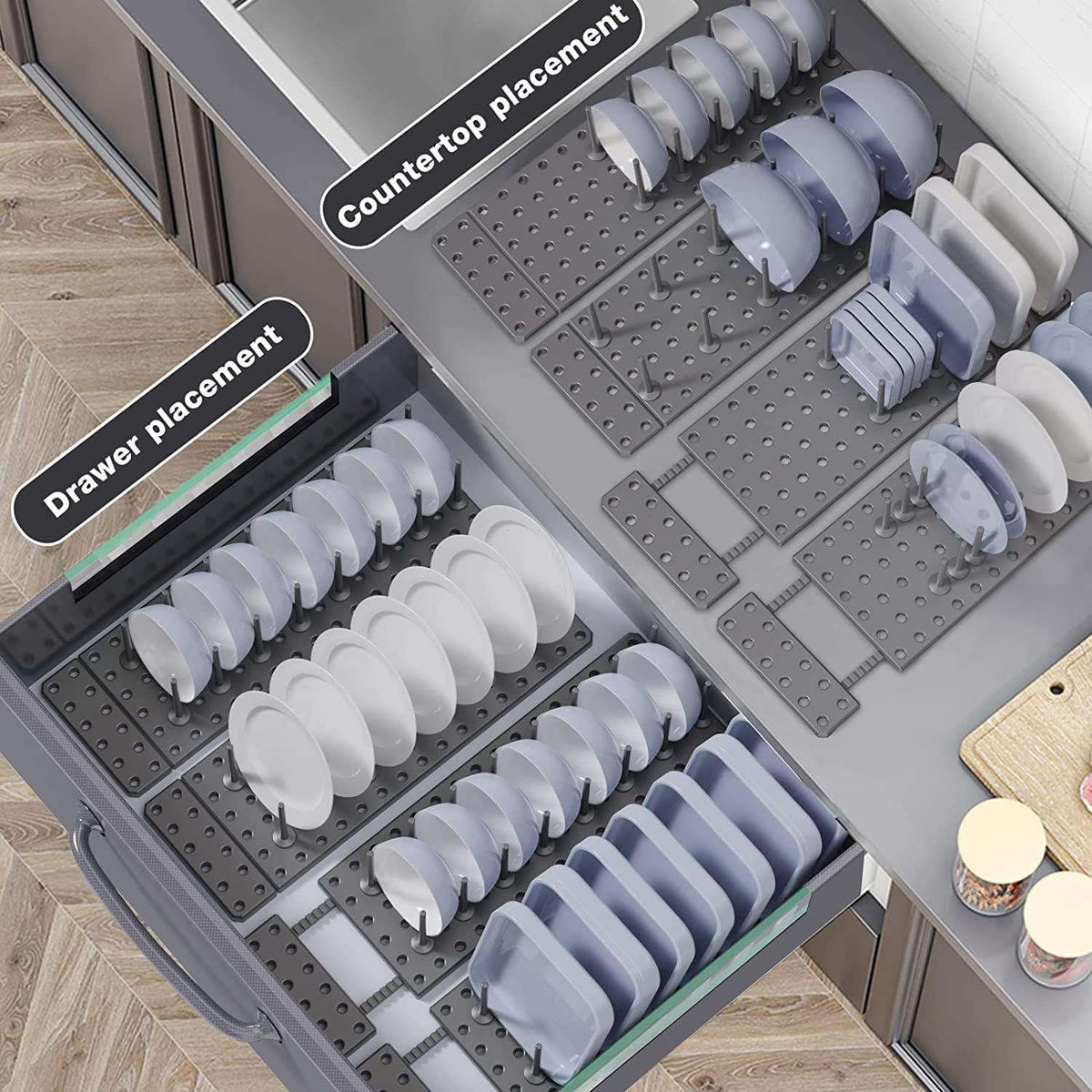 Drain Shelf Dish Drying Rack Kitchen Drawer Organizer