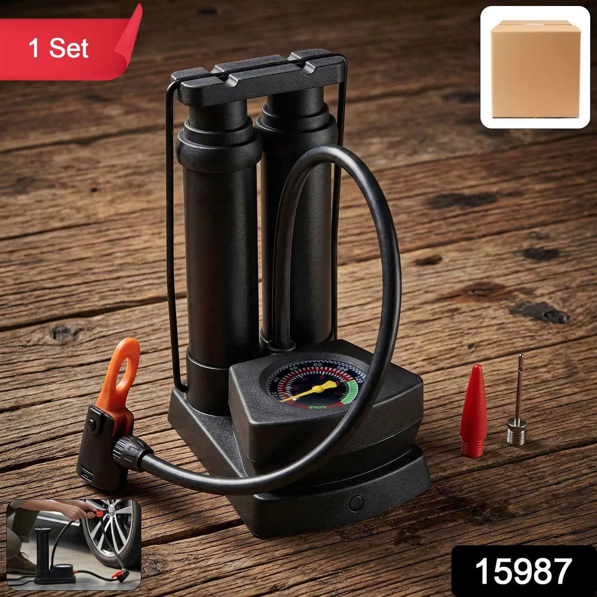 Urban Armor™ Dual-Flow – Heavy Duty Double Cylinder Foot Air Pump - Mr Urban Choices