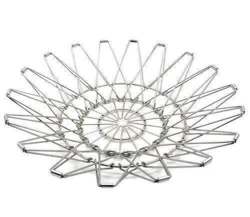 3040 Multipurpose Fruit Basket Stainless Steel Wire Bowl Foldable Basket For Vegetable Fruits Dining - Mr Urban Choices