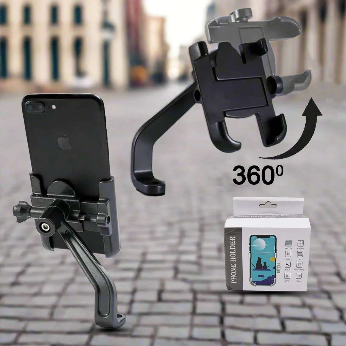Urban Max™ Iron-Grip – Premium Full Metal 360° Bike Mobile Holder - Mr Urban Choices