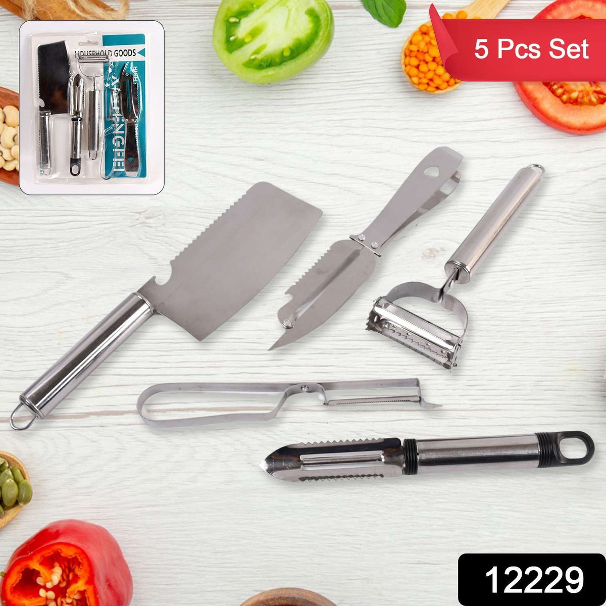 Urban Chef™ 5-Piece Multi-Peeler Set – Professional Grade Grater & Slicer for Kitchen - Mr Urban Choices
