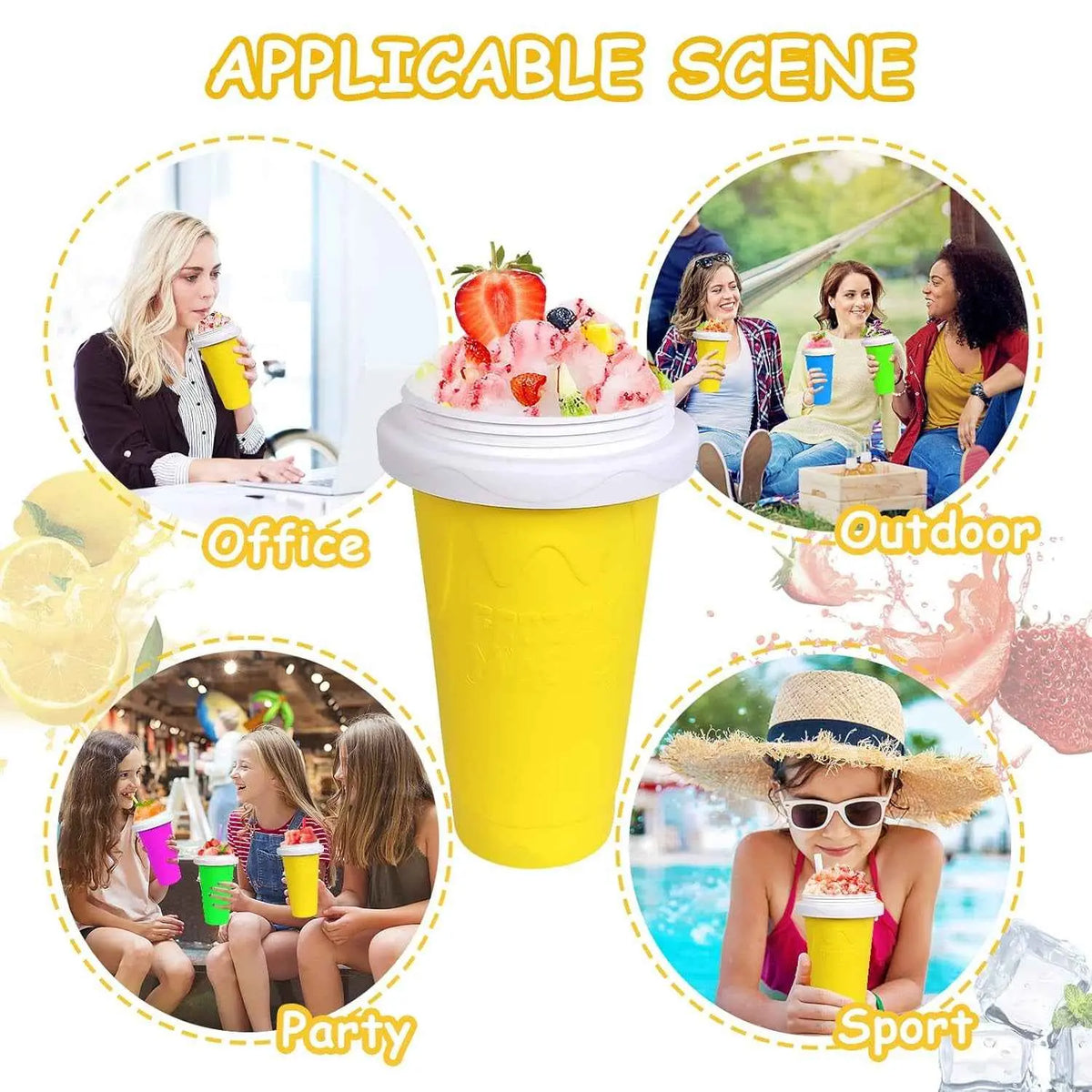 Smoothies Maker Cup Magic Quick Frozen Smoothies Cup Cooling Cup Double Layer Squeeze Cup Slushy Maker (1 Pc) - Mr Urban Choices
