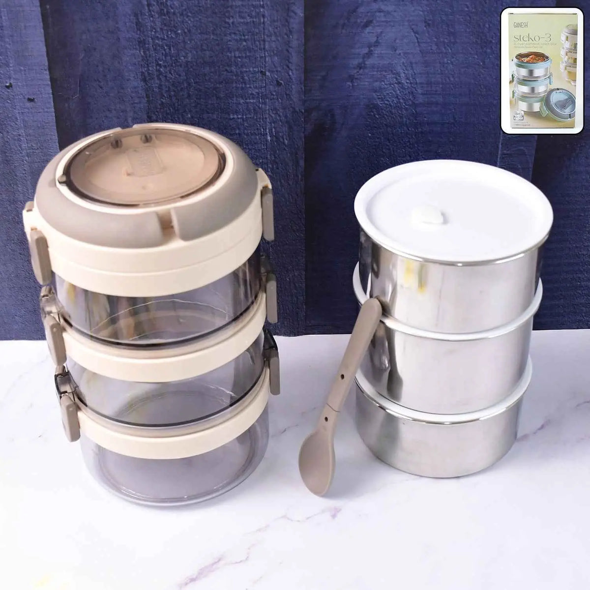 Triple Layer Stainless Steel Insulated Lunch Box Set - Mr Urban Choices