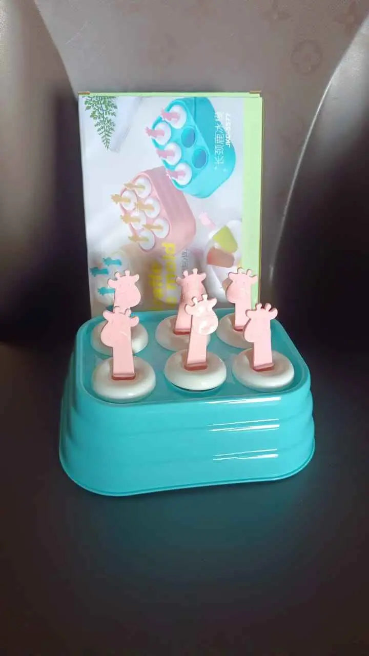 6 Cavity Popsicle Molds Plastic Giraffe Shape Ice Moulds (1 Pc) - Mr Urban Choices
