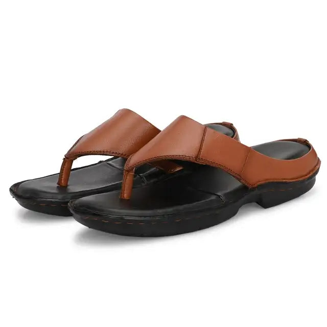 Men's Pure Leather Comfort Tan Sandals - Mr Urban Choices