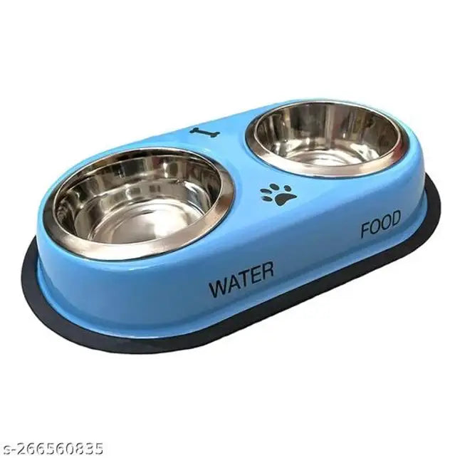 Stainless Steel 2 in 1 Feeding Bowl for Pet (Multicolor) - Mr Urban Choices