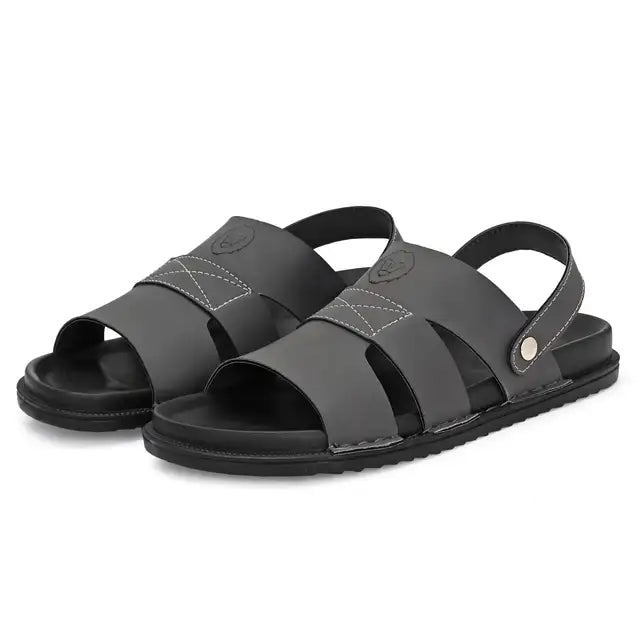 Synthetic Lightweight Grey Slip-on Sandal - Mr Urban Choices