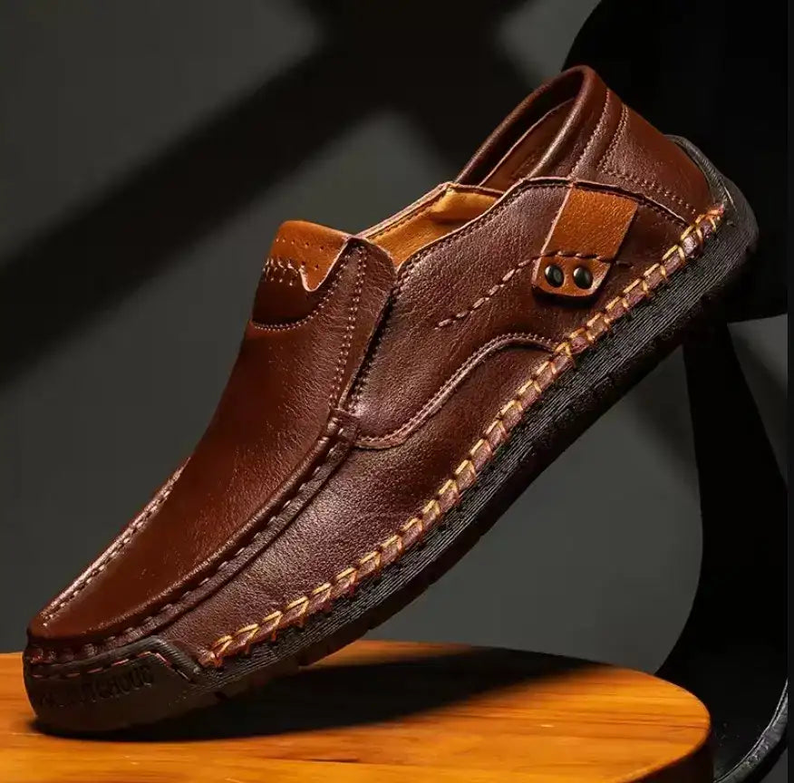 anti skid brown semi formal shoes - Mr Urban Choices