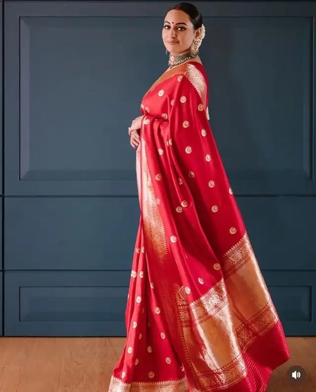 Banarasi Silk Zari Woven Saree for Women (Multicolor, 6.3 m) - Mr Urban Choices