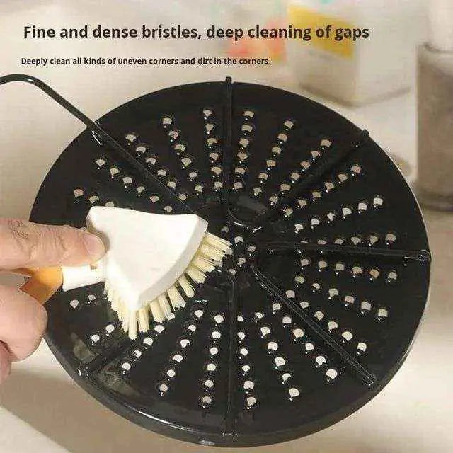 Foldable Triangular Gap Cleaning Brush with Soap Holder (Pack of 2)