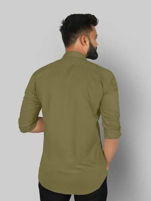 Men’s Mehandi Slim Fit Formal & Casual Shirt Full Sleeve Solid Shirt Pack of 3 - Mr Urban Choices