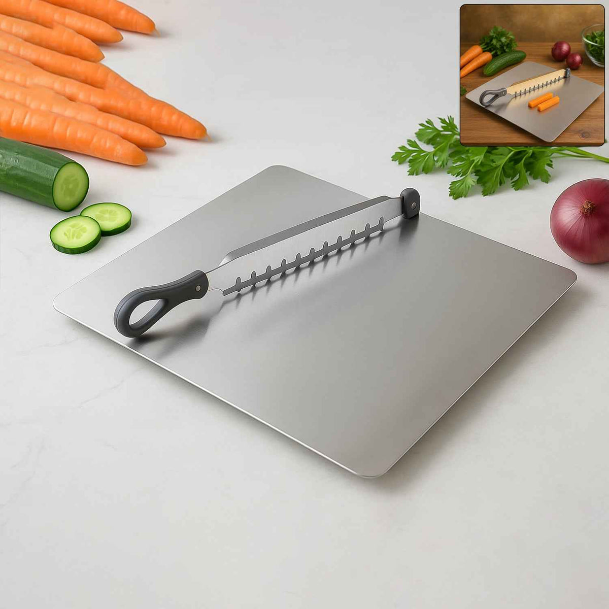 Supermom Stainless Steel Multifunctional Cut Chop Vegetable Slicer Tool (1 Pc) - Mr Urban Choices