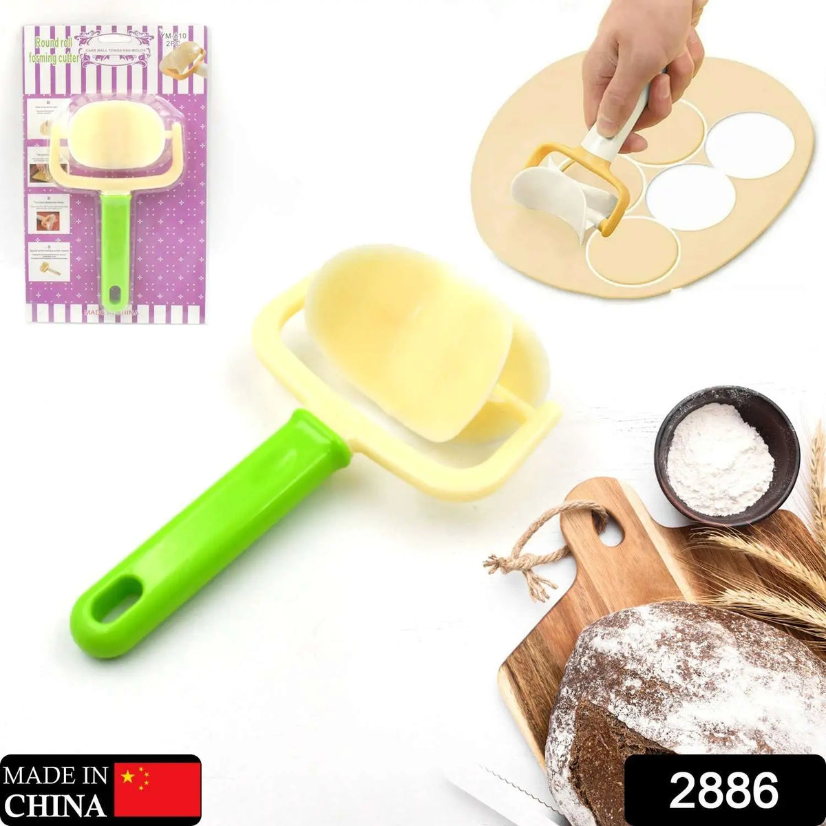 Plastic Round Roll Forming Cutter Cake Ball Tongs And Molds Puri Cutter Roller Machine For Baking Tools (1 Pc Mix Color) - Mr Urban Choices