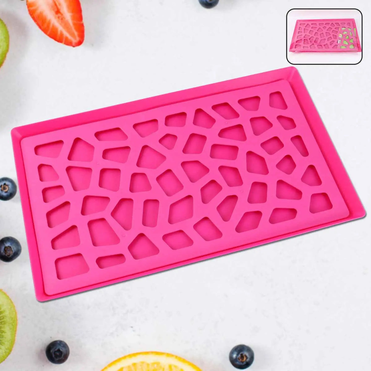 Plastic Kitchen Tray With Modern Hollow Design (40x25 Cm) - Mr Urban Choices