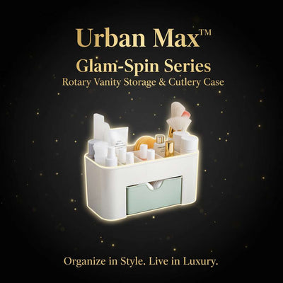 Urban Max™ Glam-Spin Series – Rotary Vanity Storage & Cutlery Case