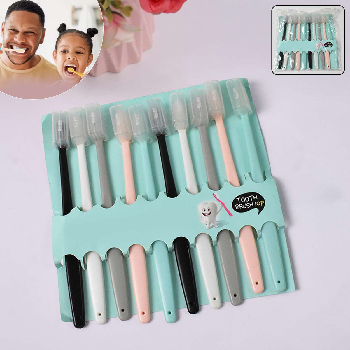 Kids Adults Ultra Soft-bristled Toothbrush With Cover (10 Pcs Set) - Mr Urban Choices