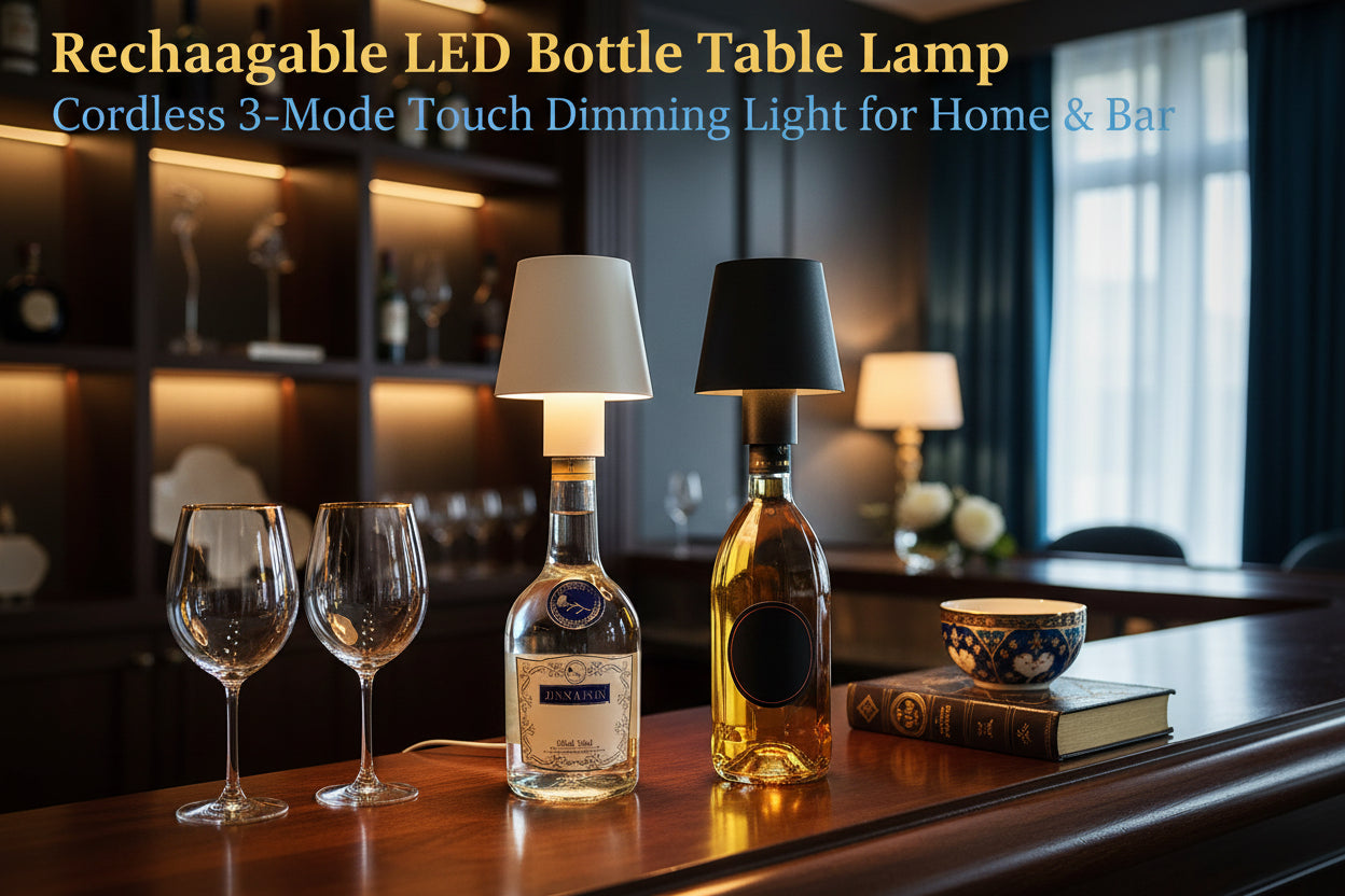 13073 Led Dimmable Bottle Lamp 3 Color Temperature Wireless Table Lamp For Indoor And Outdoor Usb Rechargeable Bottle Lamp For Family Restaurant  Bar (1 Pc)