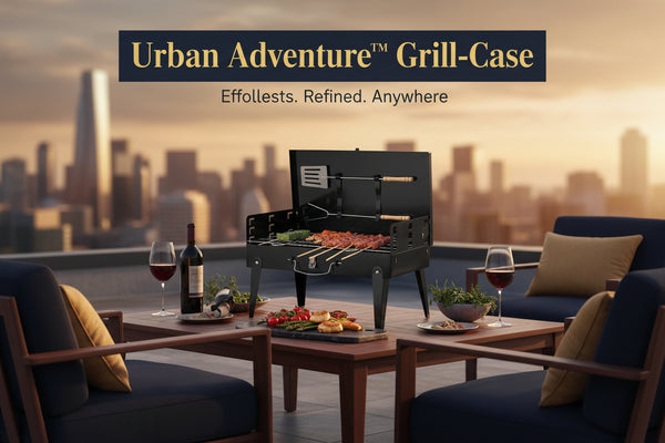 125 Stainless Steel Briefcase Style Barbecue Grill Toaster (Medium Black)