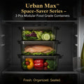 Rectangular Food Storage Containers - (3 Pc  Set)