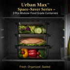 Rectangular Food Storage Containers - (3 Pc  Set)