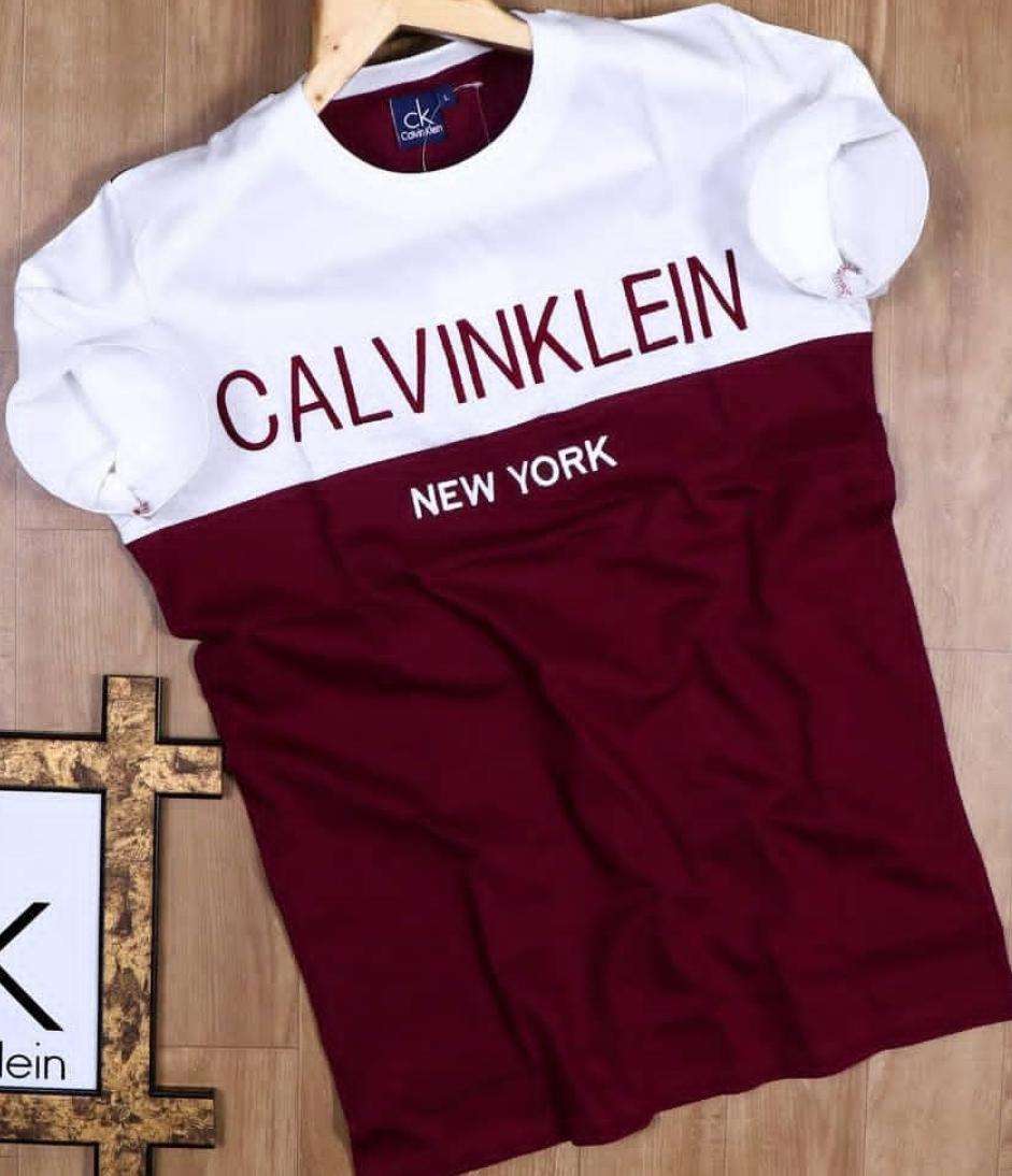 Regular Fit T-Shirt (Maroon & White, L) - Mr Urban Choices