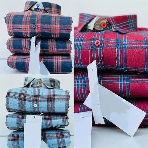 Mens Cotton Full Sleeves Check Shirts Pack of 1 - Mr Urban Choices