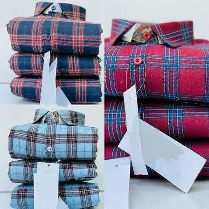 Mens Cotton Full Sleeves Check Shirts Pack of 1 - Mr Urban Choices