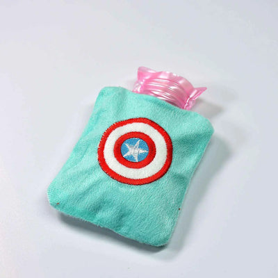 Captain Americas Shield Small Hot Water Bag With Cover For Pain Relief Neck Shoulder Pain And Hand Feet Warmer Menstrual Cramps.