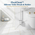 13050 Portable Silicone Toilet Brush With Holder Flex Toilet Brush - Wall Mounted Anti-drip Set Toilet Cleaner Brush  Non-slip Long Handle Toilet Brush Pack Of 1