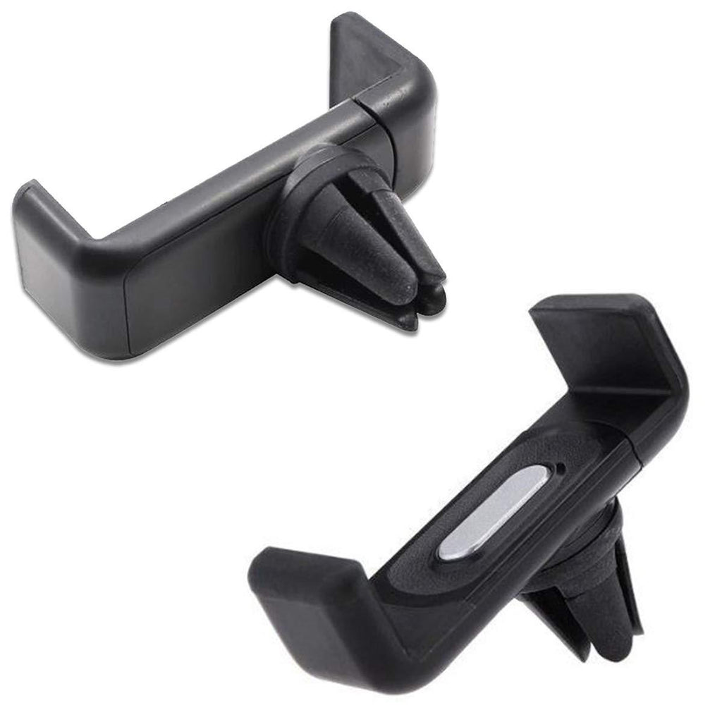 "Car phone holder mounted in air vent with smartphone"