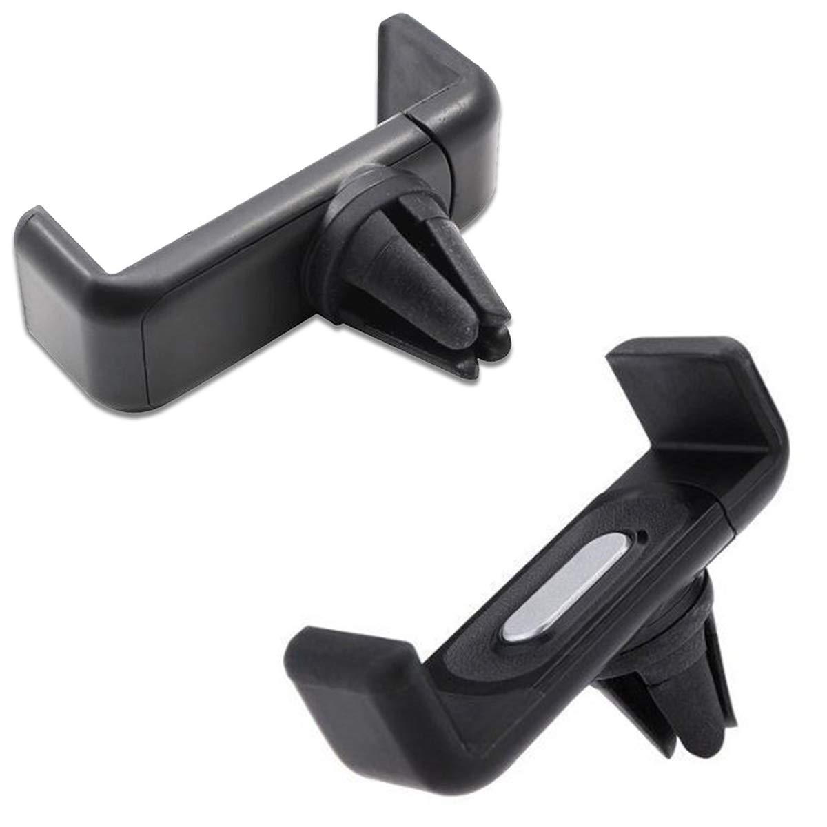"Car phone holder mounted in air vent with smartphone"