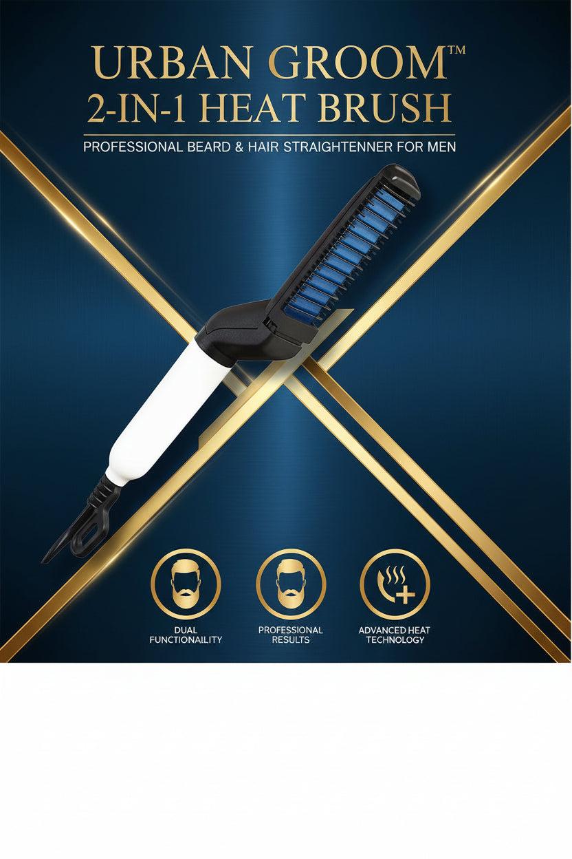 348 Mens Beard And Hair Curling Straightener (Modelling Comb)