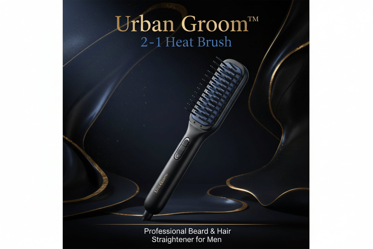 348 Mens Beard And Hair Curling Straightener (Modelling Comb)