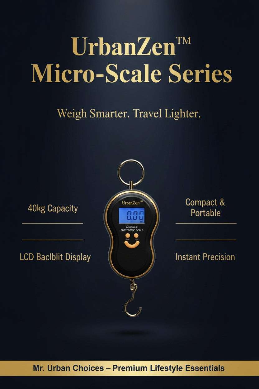 Urban Zen™ Micro-Scale Series – 40kg Portable Hook Weighing Device Portable Handy Pocket Smile Mini Electronic Digital LCD Weighing Scale – Multipurpose Hanging Weight Machine for Travel - Mr Urban Choices