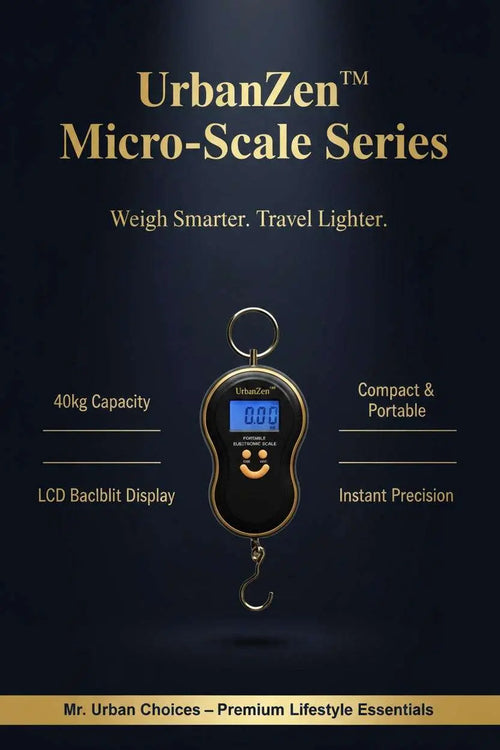 Urban Zen™ Micro-Scale Series – 40kg Portable Hook Weighing Device Portable Handy Pocket Smile Mini Electronic Digital LCD Weighing Scale – Multipurpose Hanging Weight Machine for Travel - Mr Urban Choices