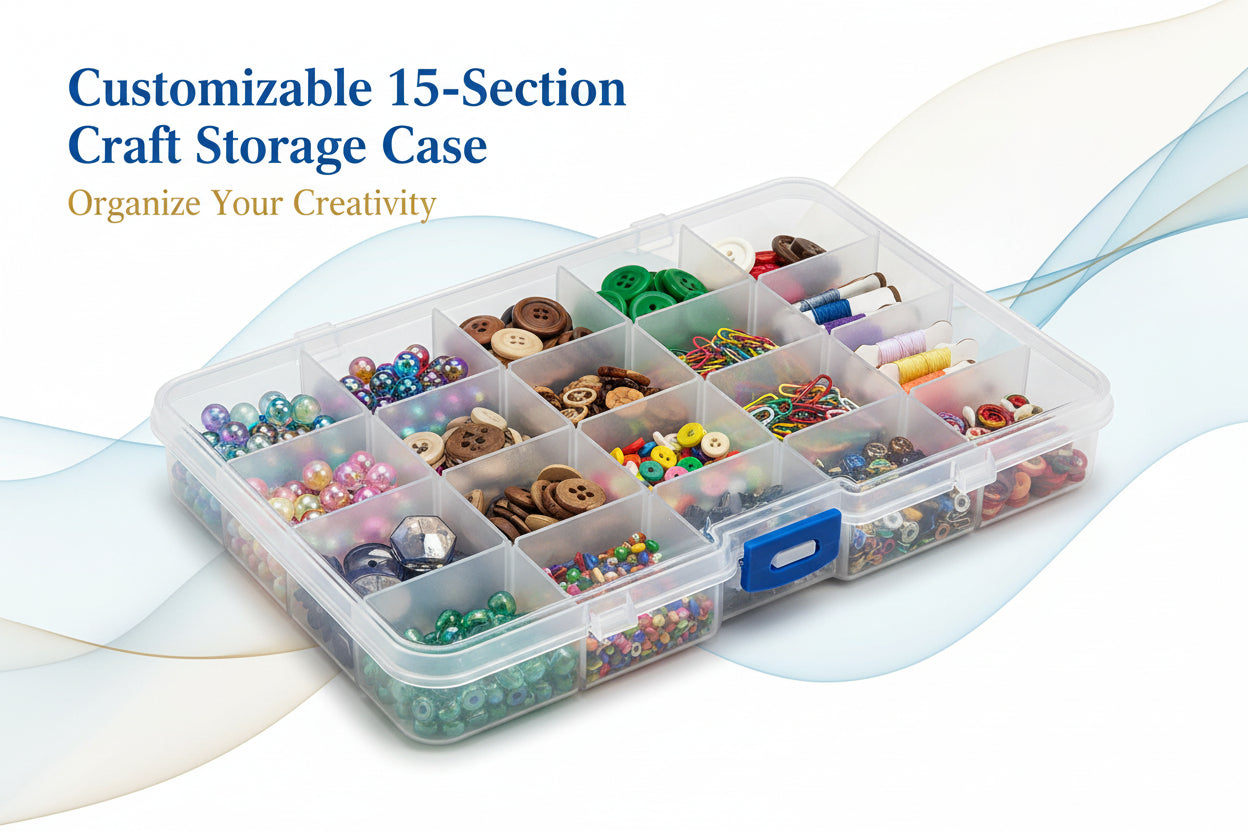 12912 15 Grids Jewelry Organizer Plastic Jewelry Organizer Box Clear Jewelry Organizer Box Plastic Bead Organizers With Adjustable Dividers For Herbs Pills Bead Jewelry And Other Small Item (1 Pc)
