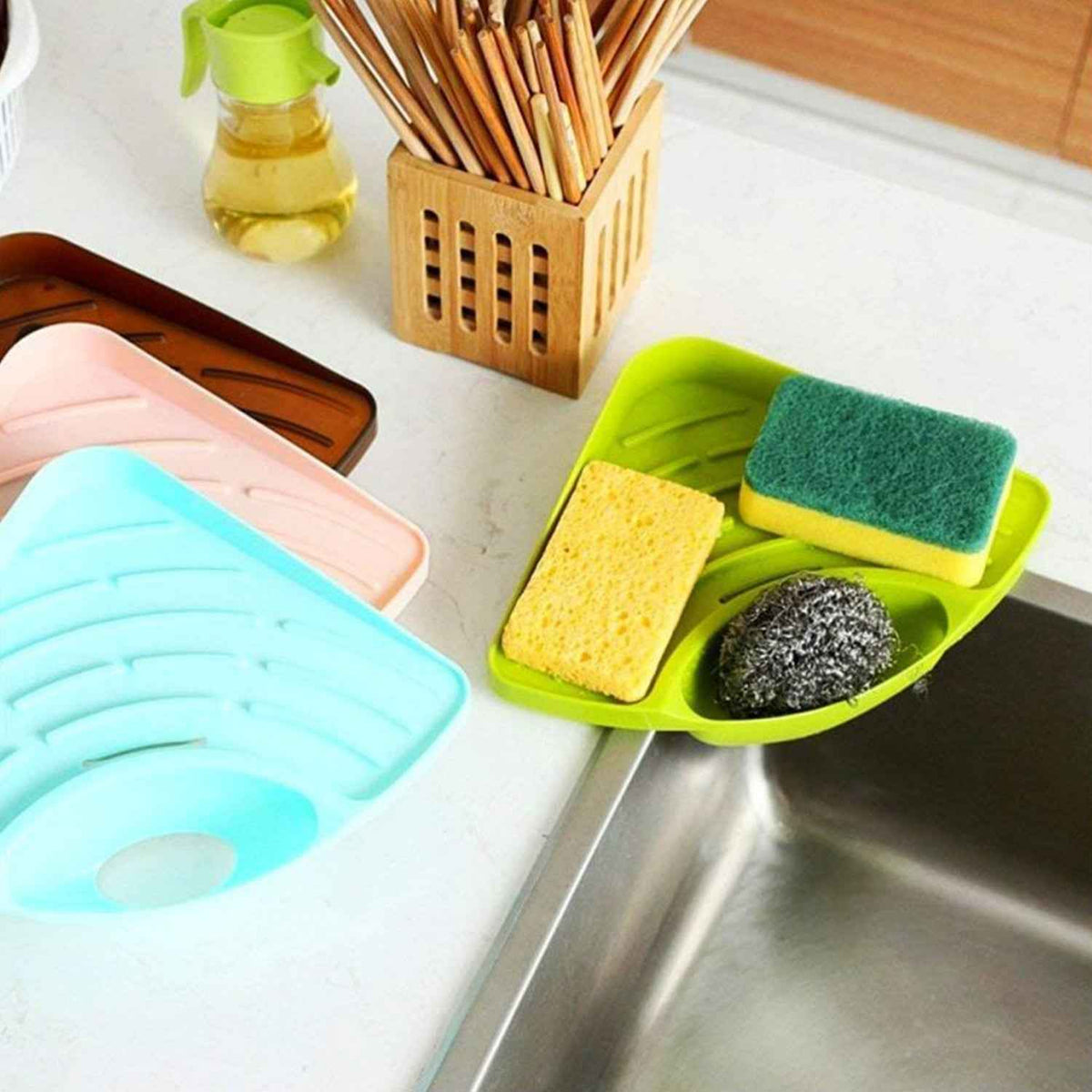 Sink Strainer Basket Corner Kitchen Triangular Multi Functional Drain Shelf - Mr Urban Choices