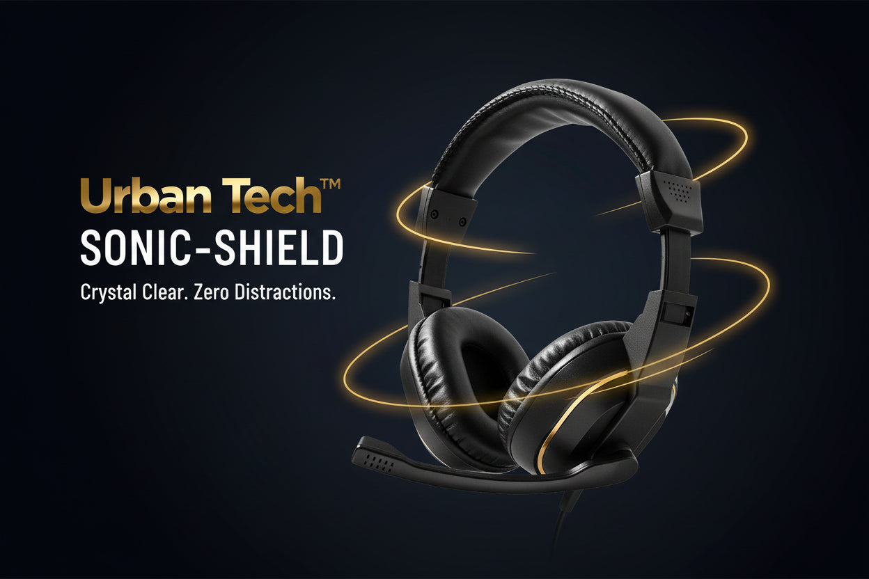 Wired Headset With Adjustable Headband  Noise-isolating Mic Set