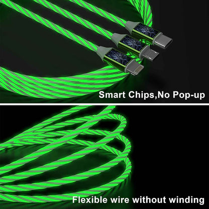 3-in-1 LED Fast Charging Cable with Multi Connectors - Mr Urban Choices