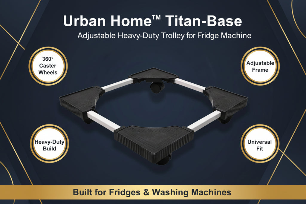 Adjustable Heavy-duty Fridge And Washing Machine Stand Base Trolley 50x50 Cm