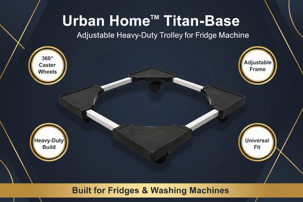 Urban Home™ Titan-Base Adjustable Heavy-Duty Trolley for Fridge & Washing Machine