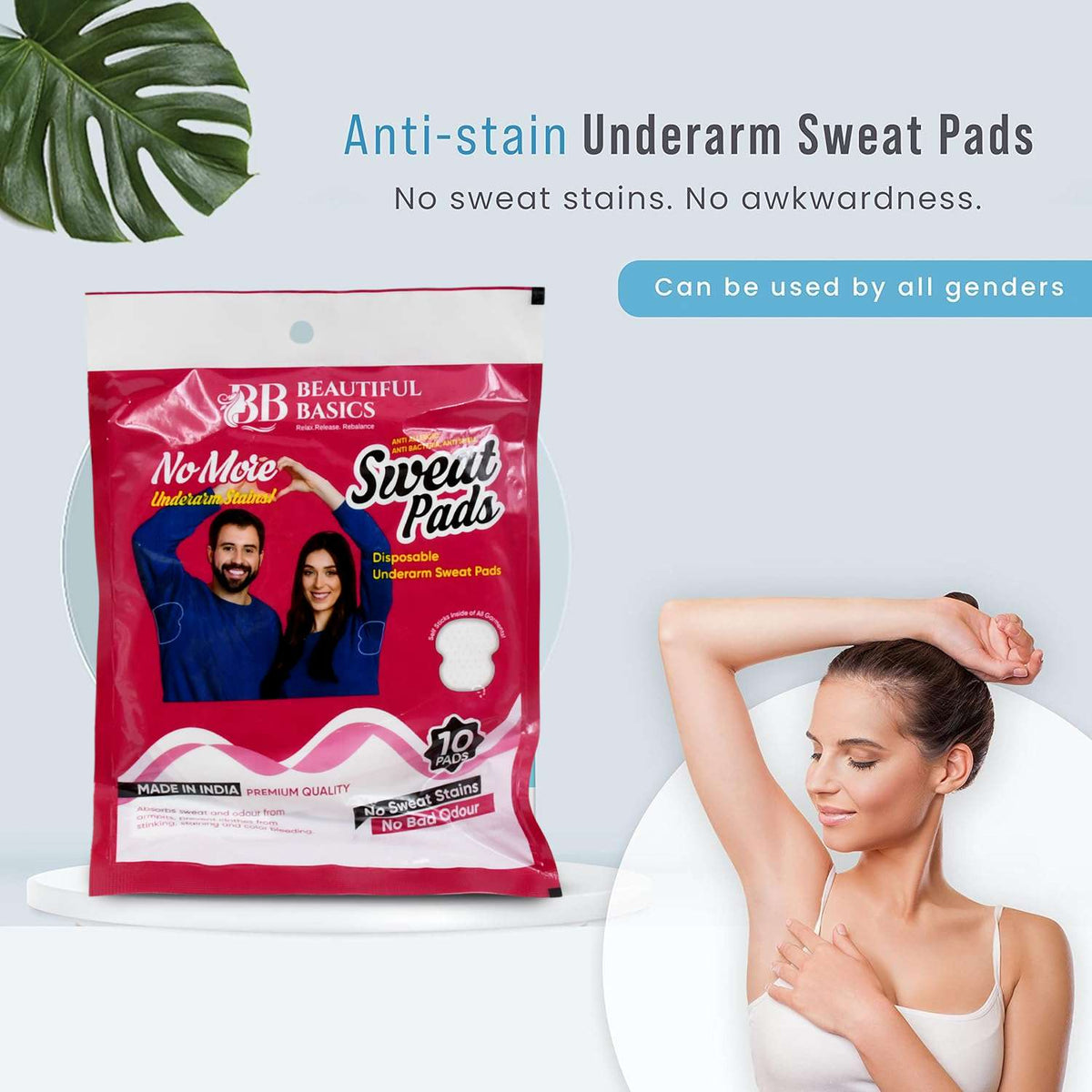 Beautiful Basics Underarms Sweat Pads Disposable (Pkts 6x 60 Pcs Set) - Mr Urban Choices