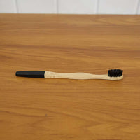 Natural Bamboo Toothbrush With Soft Charcoal Bristles (1 Pc)