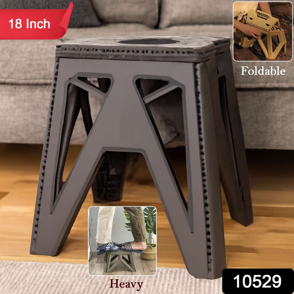 Urban Max™ Easy-Fold Series – Heavy-Duty 18" Portable Utility Stool - Mr Urban Choices