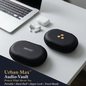 Urban Max™ Audio-Vault – Portable Hard Shell Earphone Carrying Case