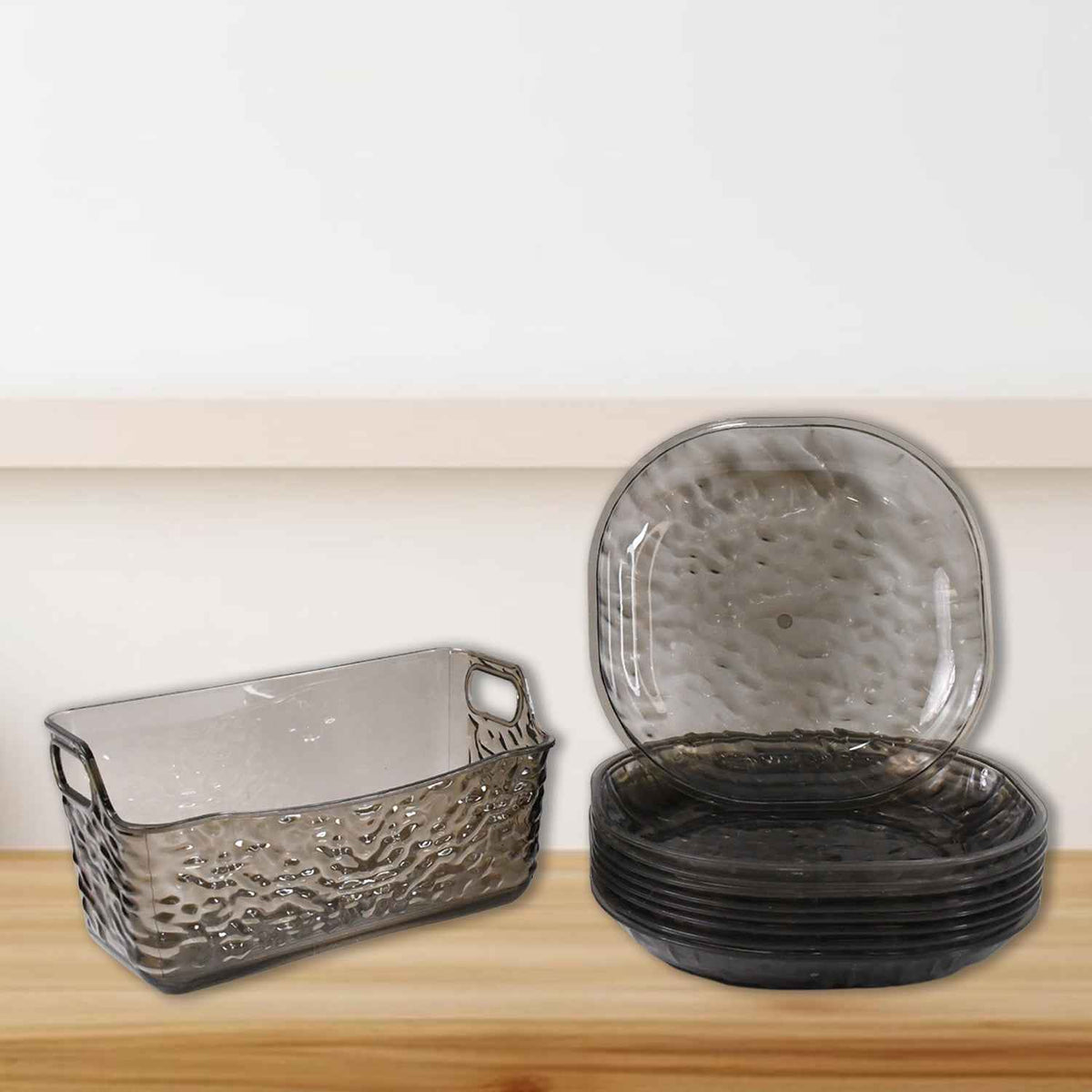 Plastic Household Plates Dinner Plates Dish Tray Skewer Bone Plate Set (10 Pcs Set) - Mr Urban Choices
