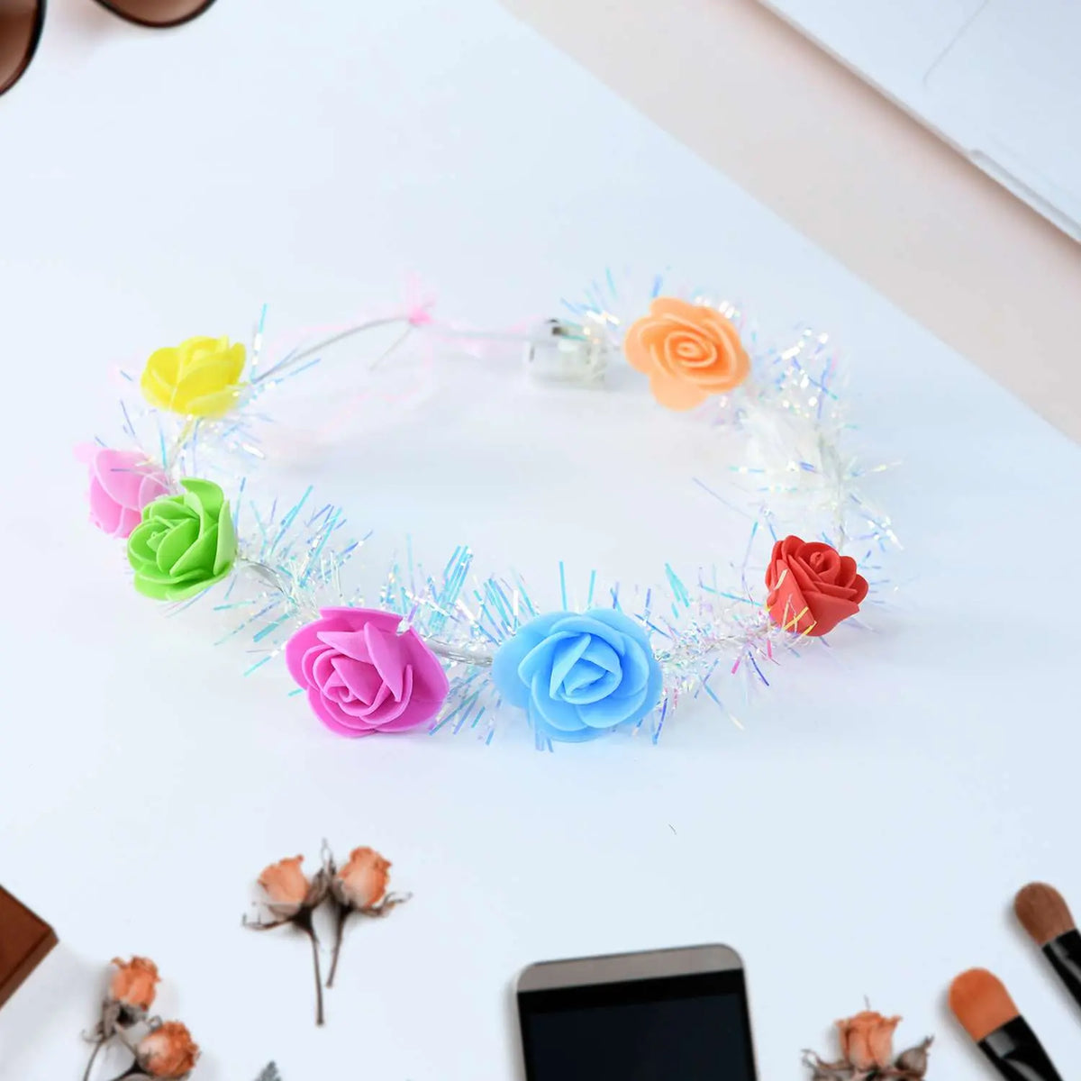 Led Flower Crown Headband  Multicolor Light-up (1 Pc)