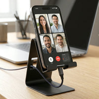 Metal Mobile Phone  Tablet Stand (1 Pc Black Color)